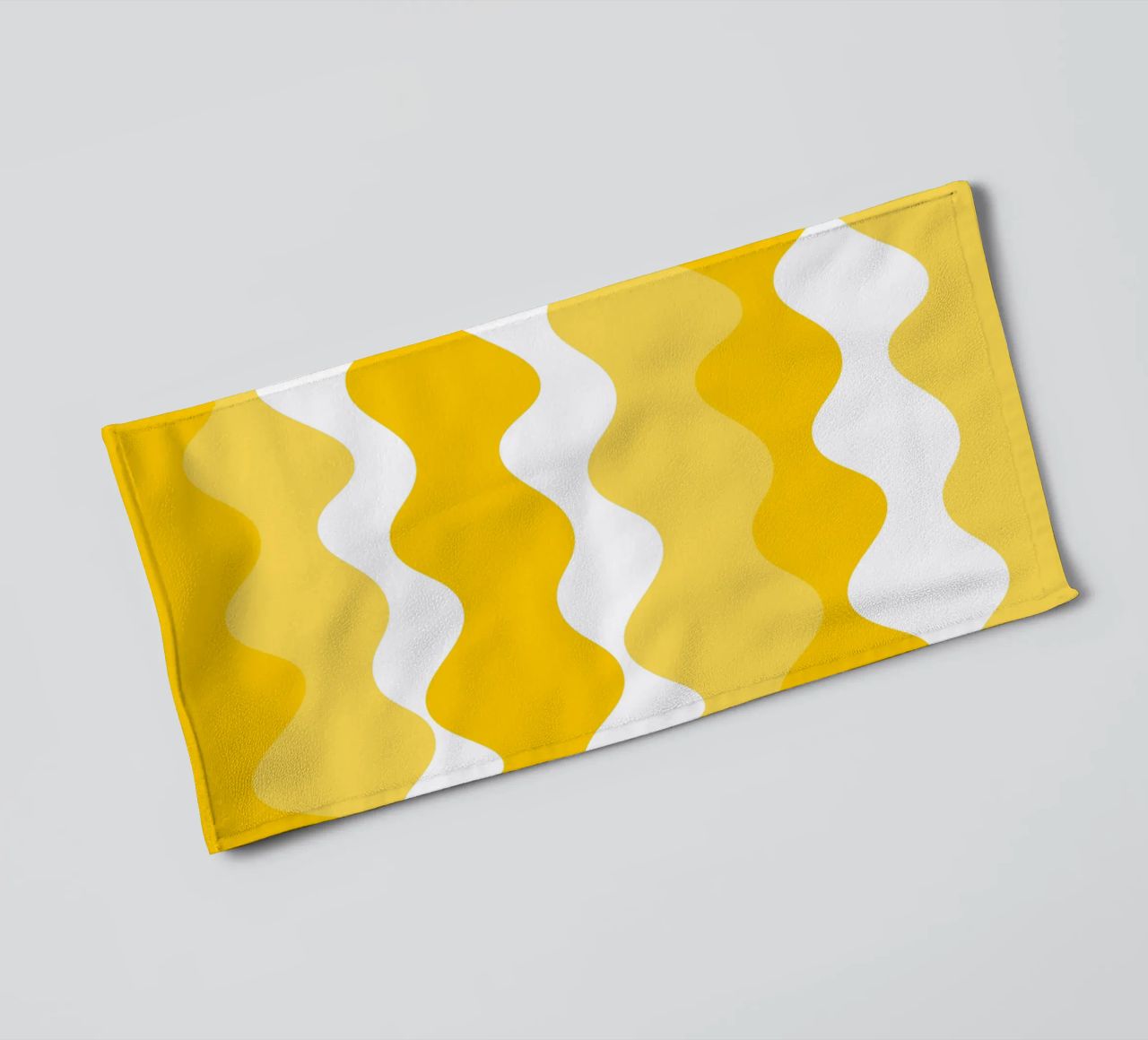Yellow horizontal wavy gradient asciugamano da bagno da baobabprintstore