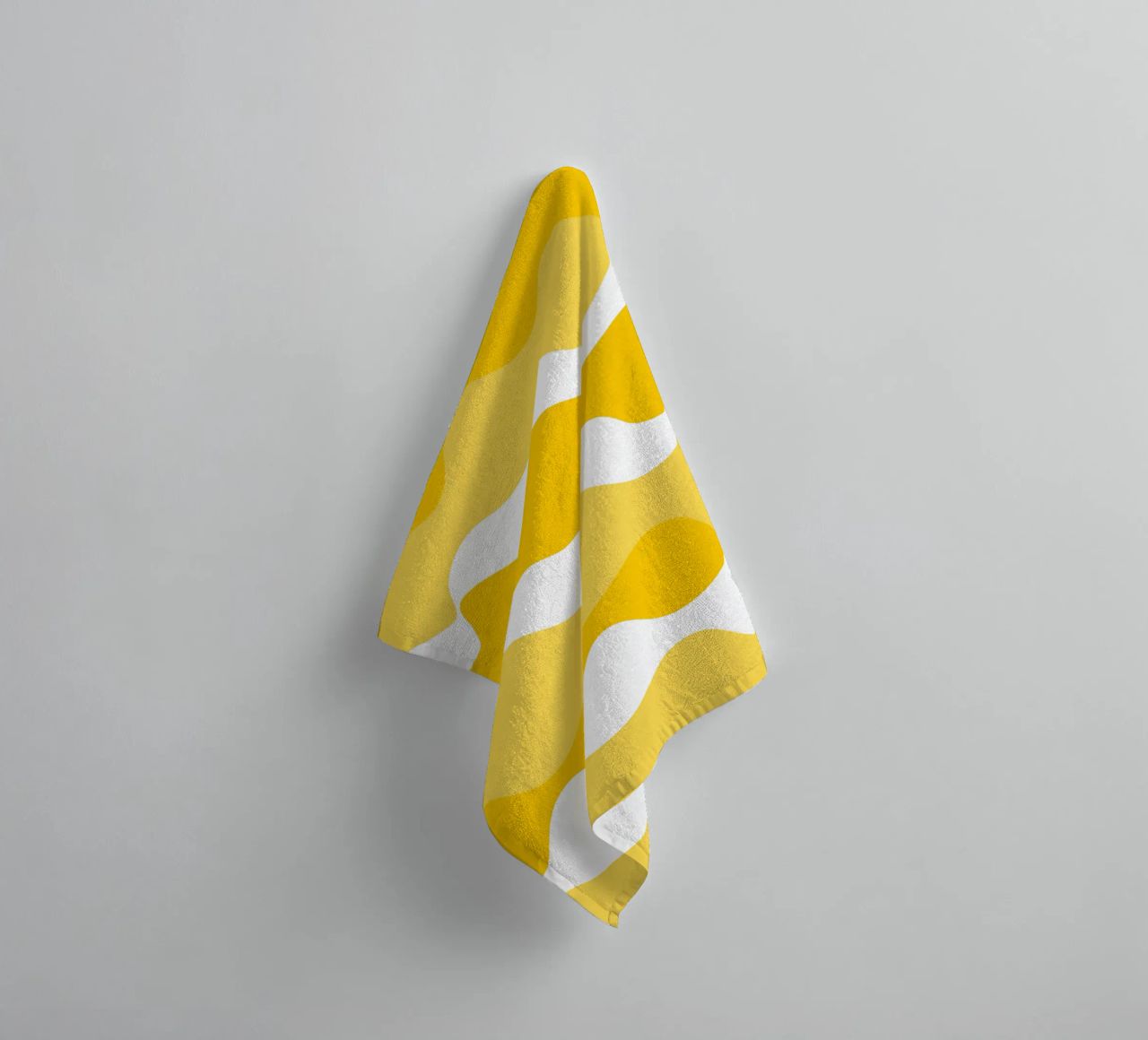 Yellow horizontal wavy gradient asciugamano da bagno da baobabprintstore