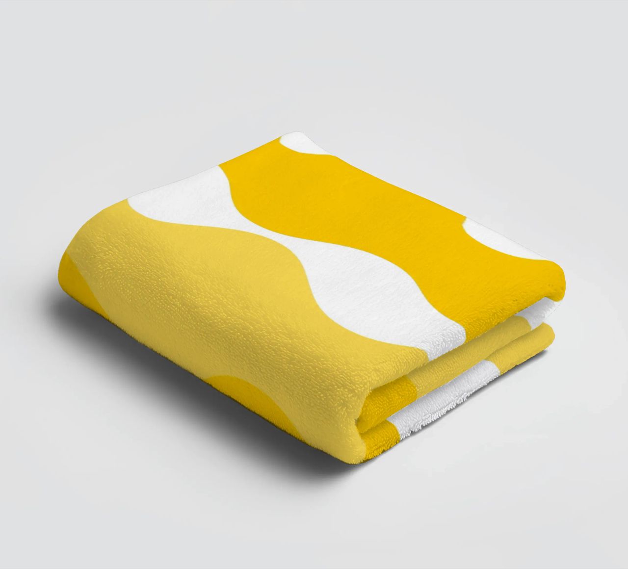 Yellow horizontal wavy gradient asciugamano da bagno da baobabprintstore