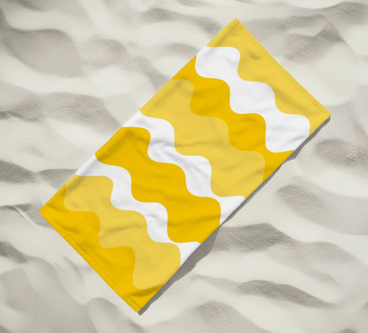 Yellow horizontal wavy gradient telo mare da baobabprintstore