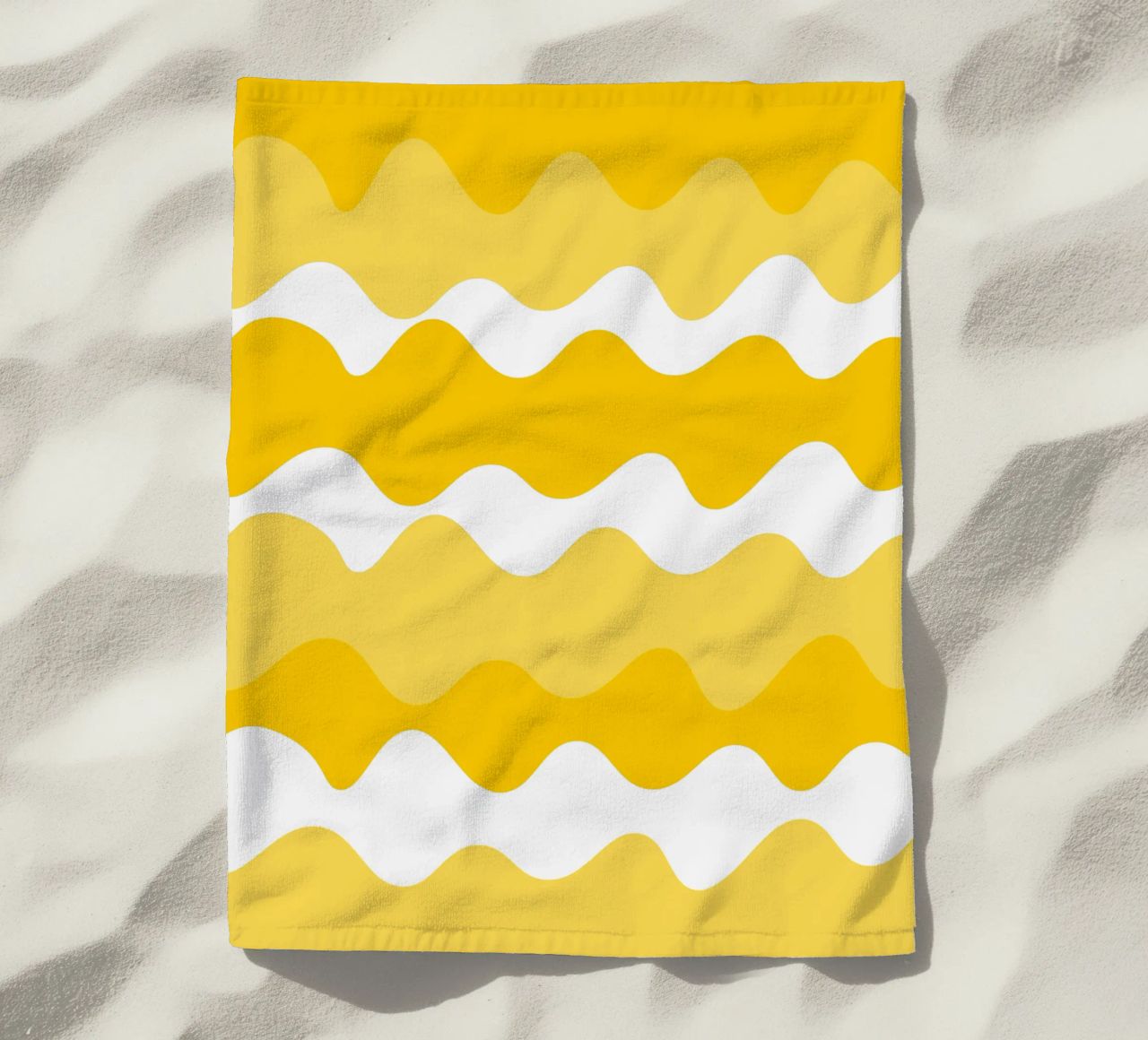 Yellow horizontal wavy gradient telo mare da baobabprintstore