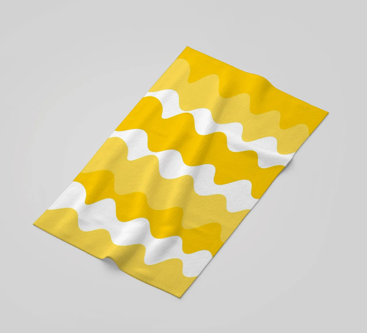 Yellow horizontal wavy gradient toalla de playa de baobabprintstore