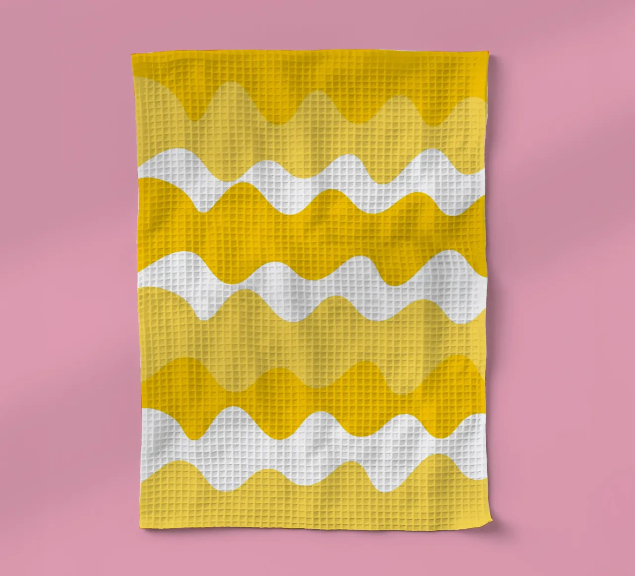 Yellow horizontal wavy gradient canovaccio da cucina da baobabprintstore
