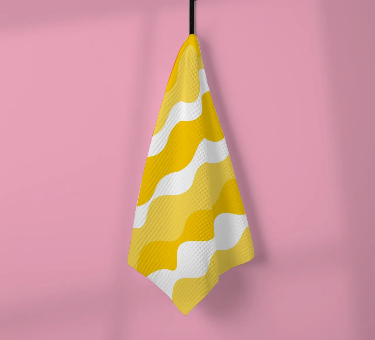 Yellow horizontal wavy gradient canovaccio da cucina da baobabprintstore