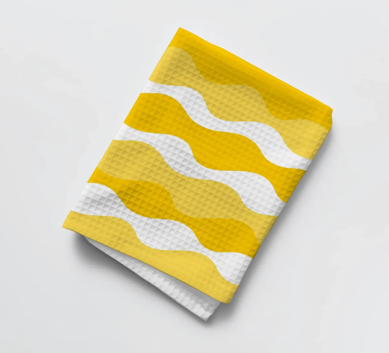 Yellow horizontal wavy gradient canovaccio da cucina da baobabprintstore