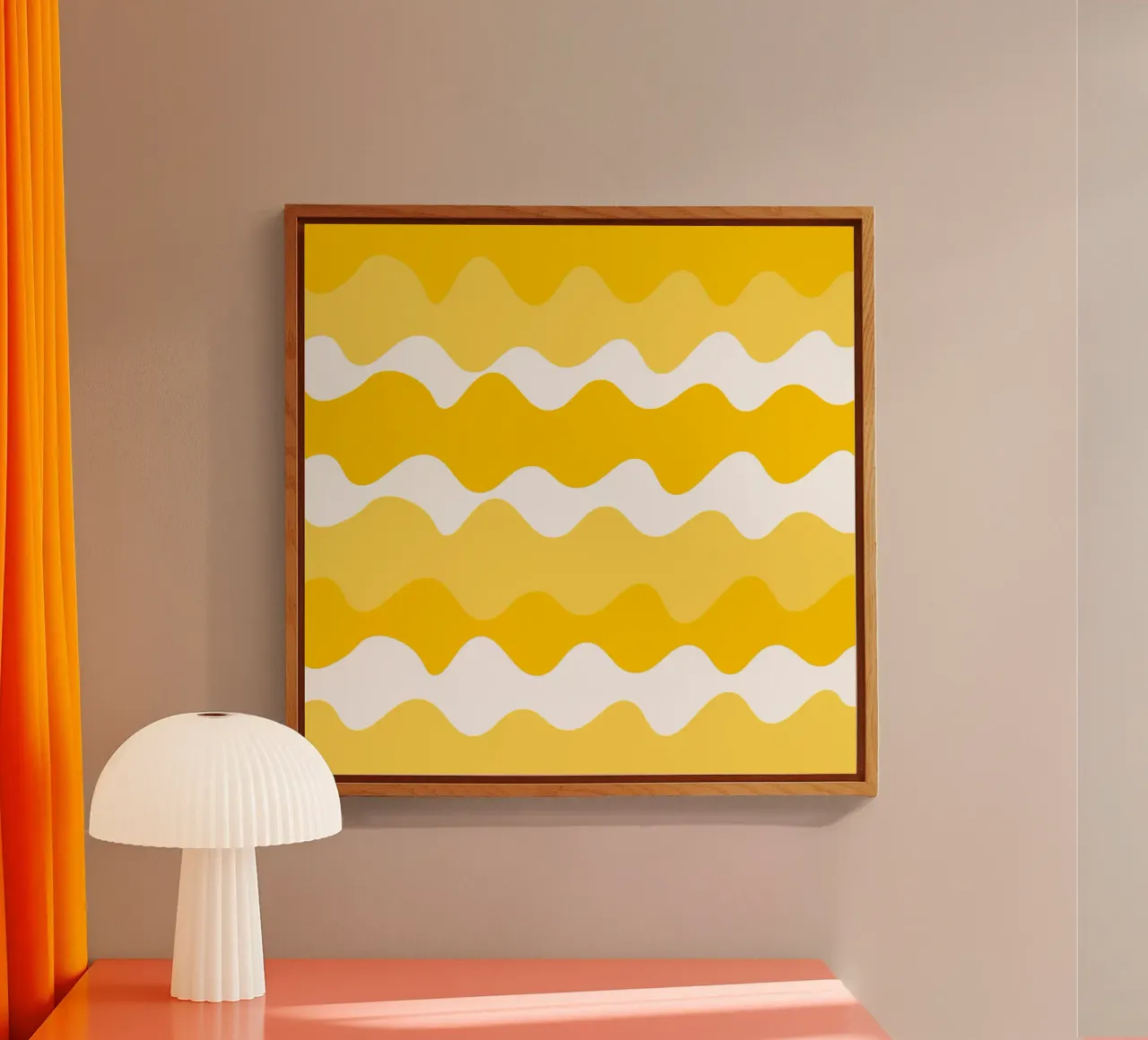 Yellow horizontal wavy gradient plexiglass da baobabprintstore