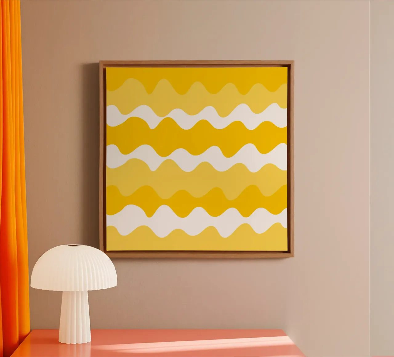Yellow horizontal wavy gradient tela da baobabprintstore