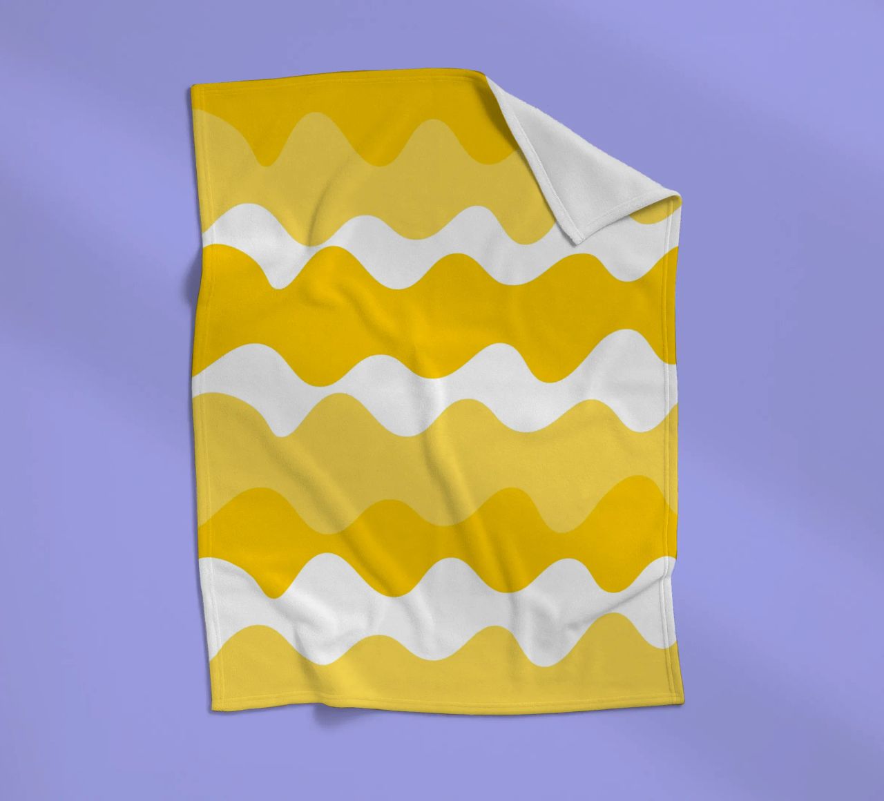 Yellow horizontal wavy gradient coperta in pile da baobabprintstore