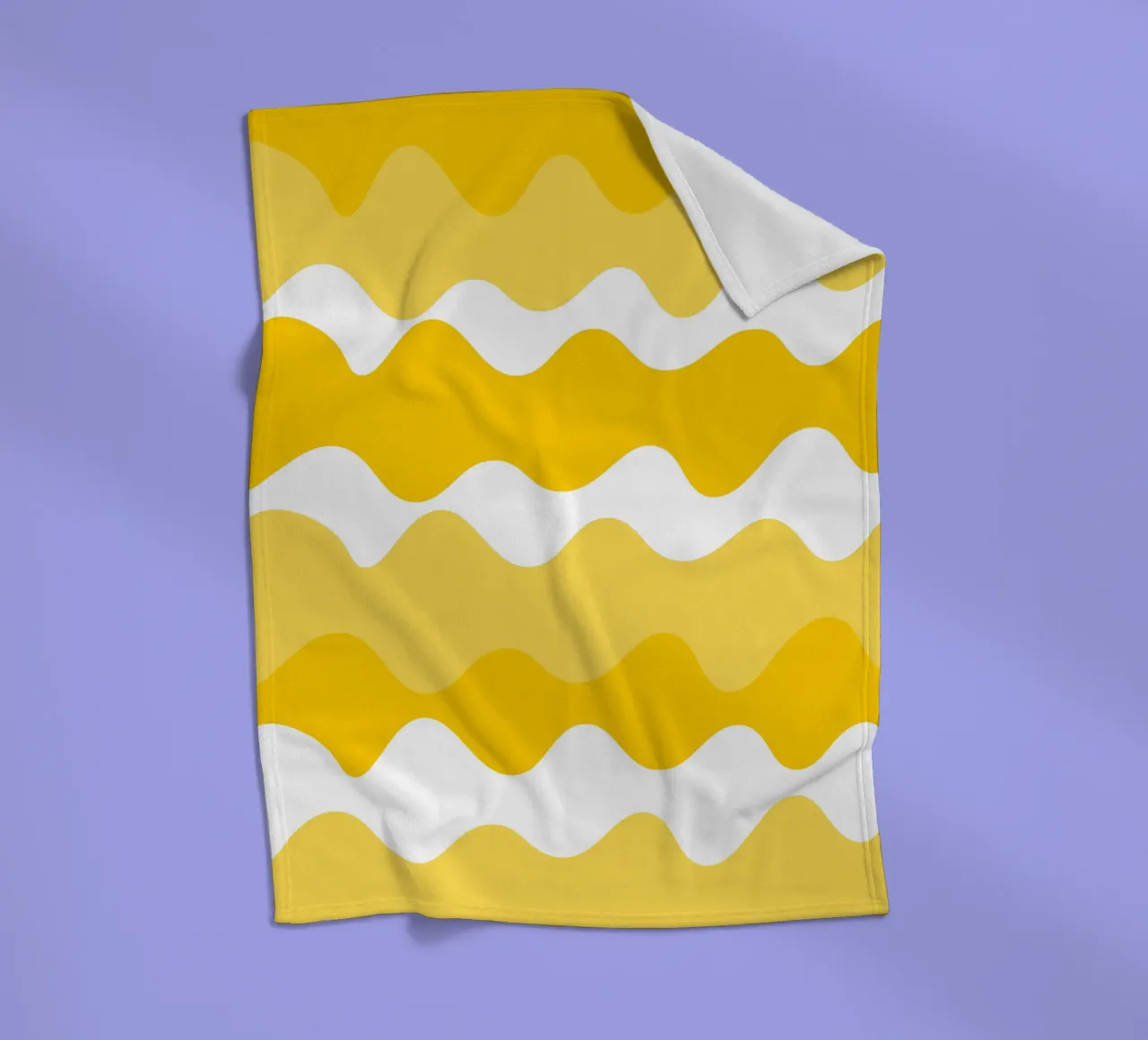 Yellow horizontal wavy gradient manta de franela de baobabprintstore