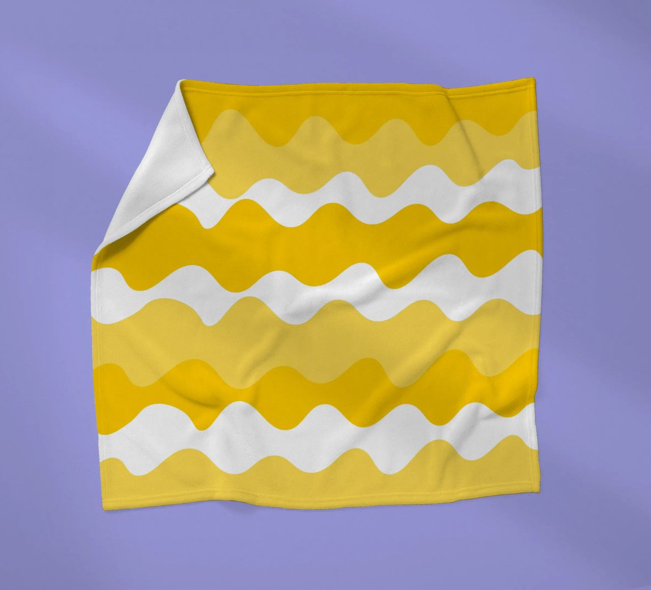 Yellow horizontal wavy gradient coperta in pile da baobabprintstore