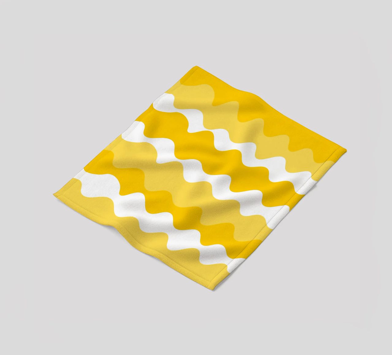 Yellow horizontal wavy gradient coperta in pile da baobabprintstore