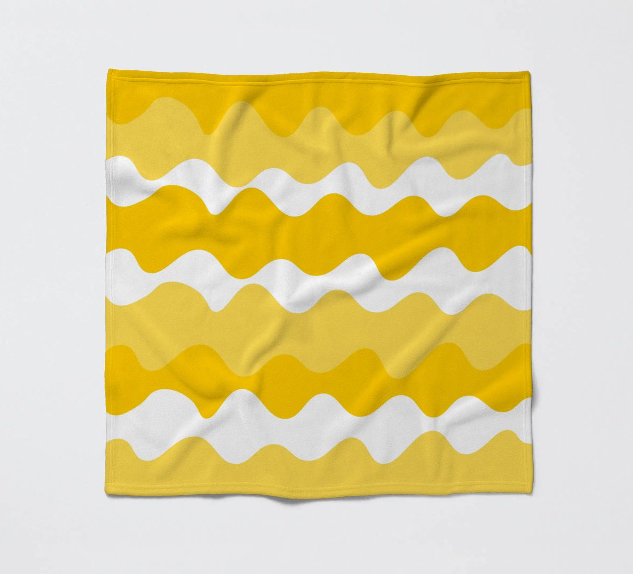 Yellow horizontal wavy gradient coperta in pile da baobabprintstore