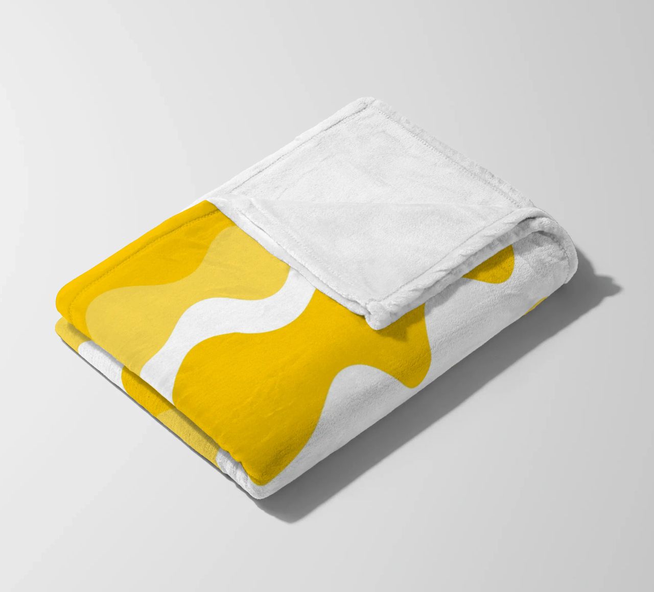 Yellow horizontal wavy gradient coperta in pile da baobabprintstore