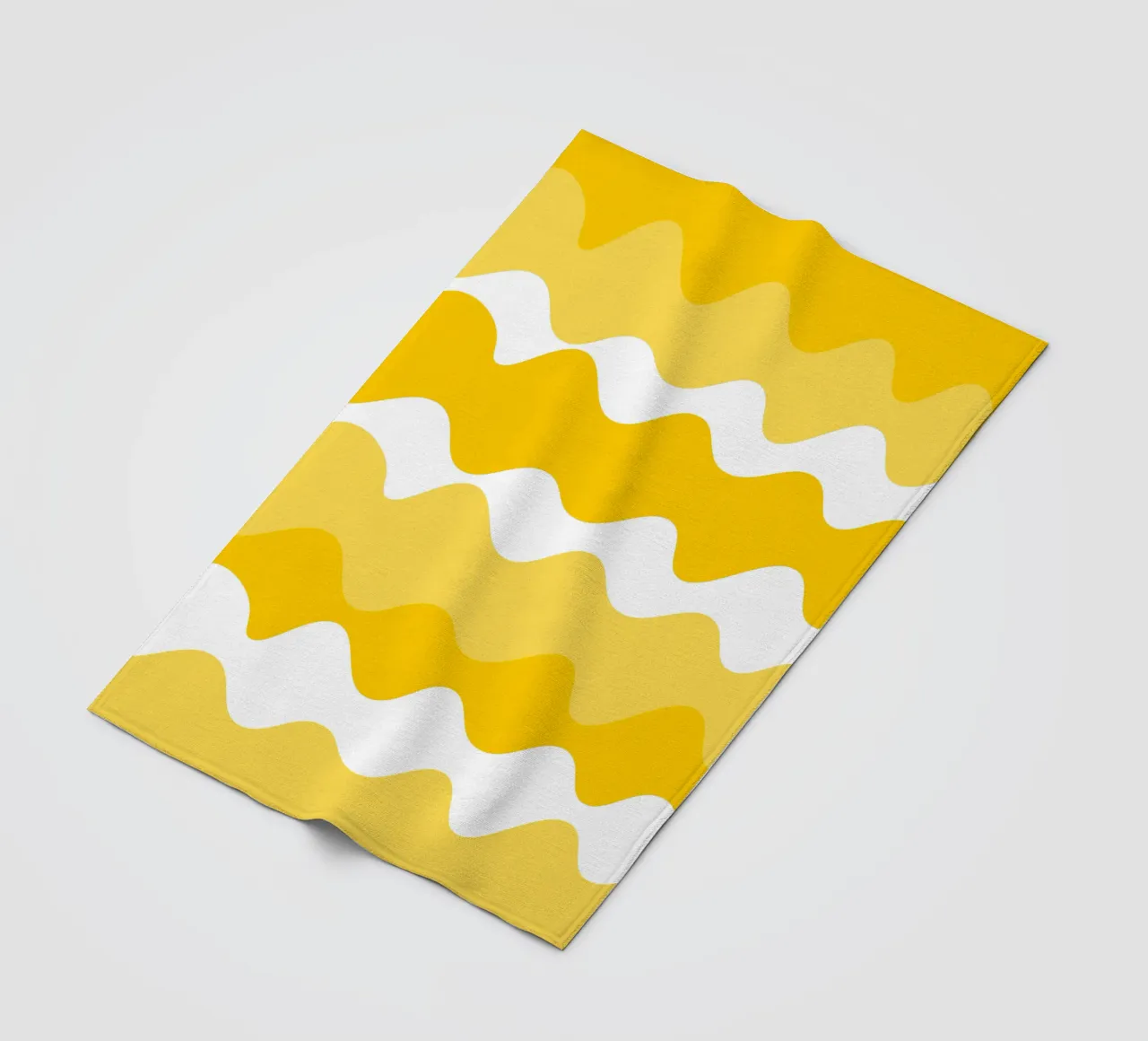 Yellow horizontal wavy gradient manta de franela de baobabprintstore