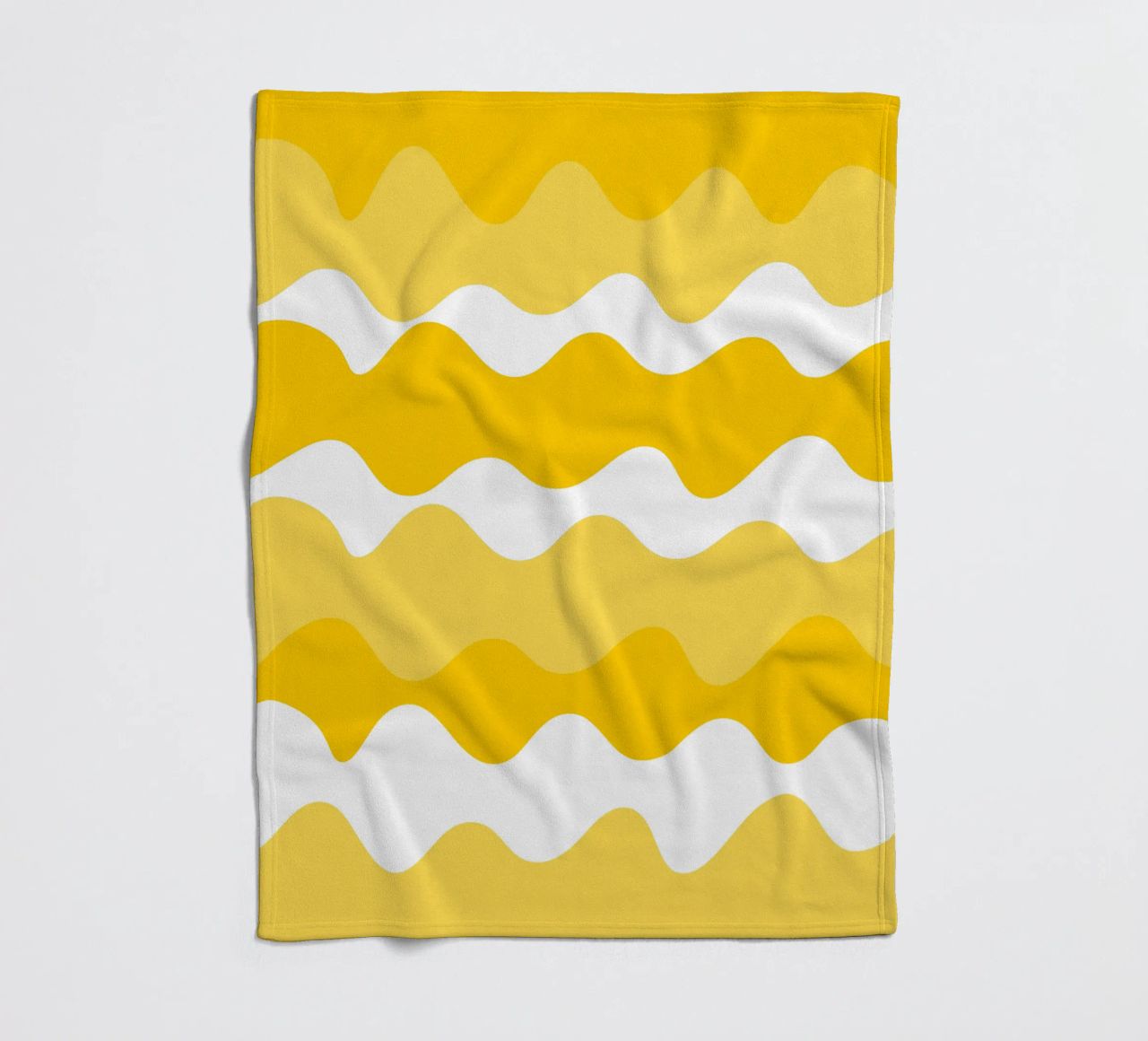Yellow horizontal wavy gradient coperta in pile da baobabprintstore