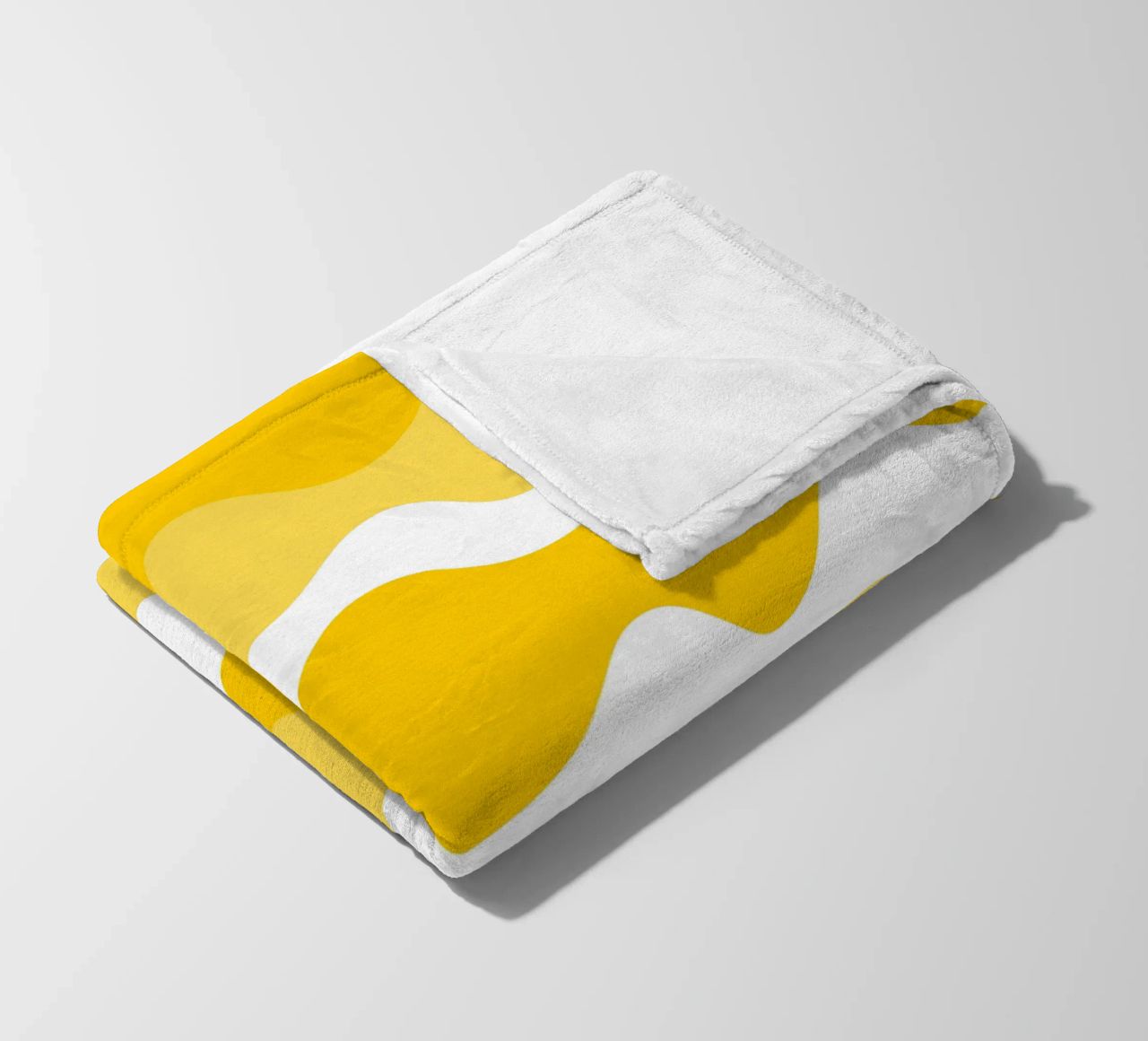 Yellow horizontal wavy gradient coperta in pile da baobabprintstore