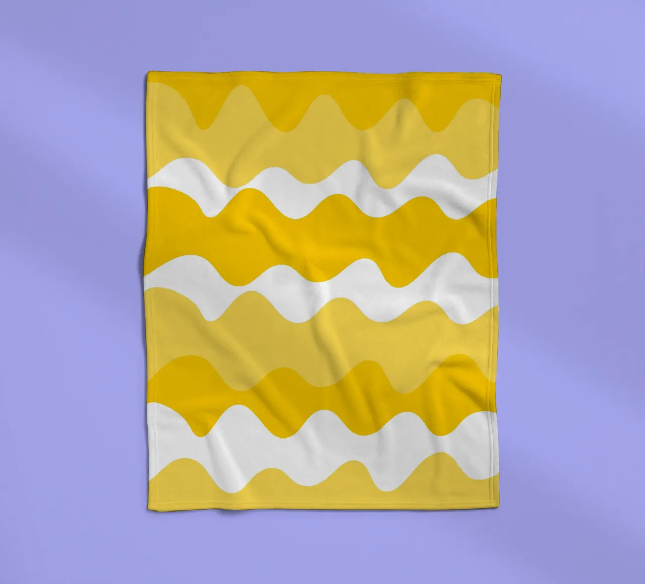 Yellow horizontal wavy gradient manta de franela de baobabprintstore