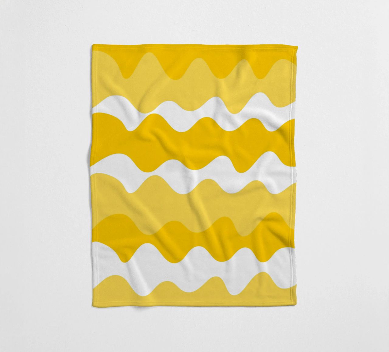 Yellow horizontal wavy gradient coperta in pile da baobabprintstore