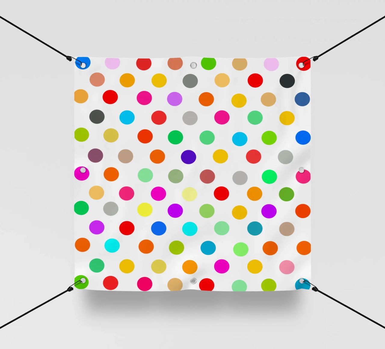 Bright polka dot pattern telo in pvc da baobabprintstore