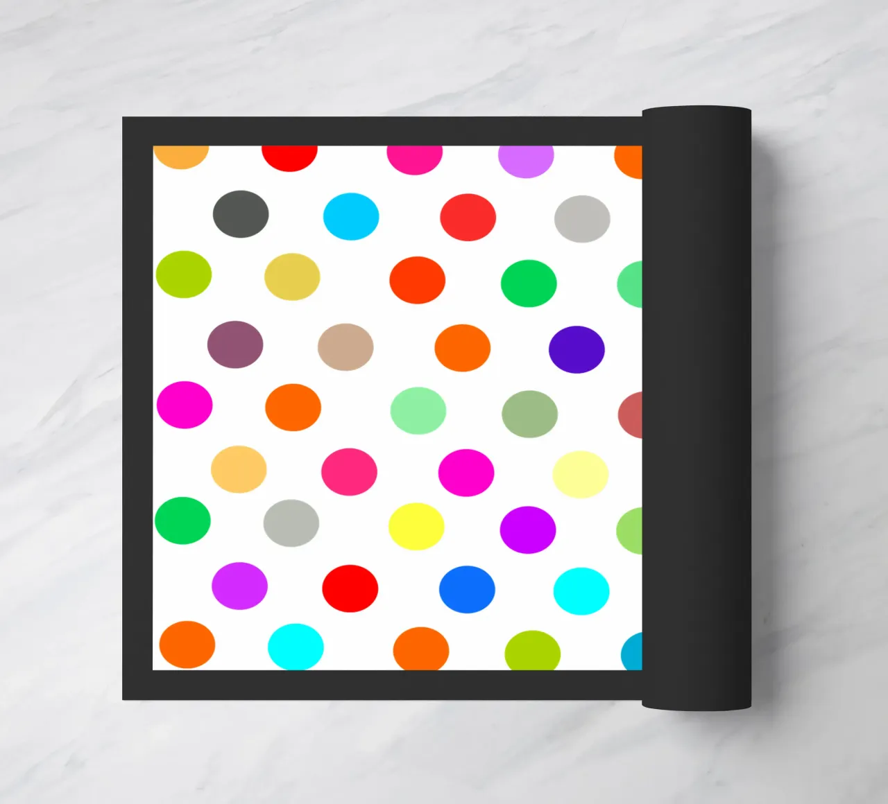 Bright polka dot pattern deurmat van baobabprintstore