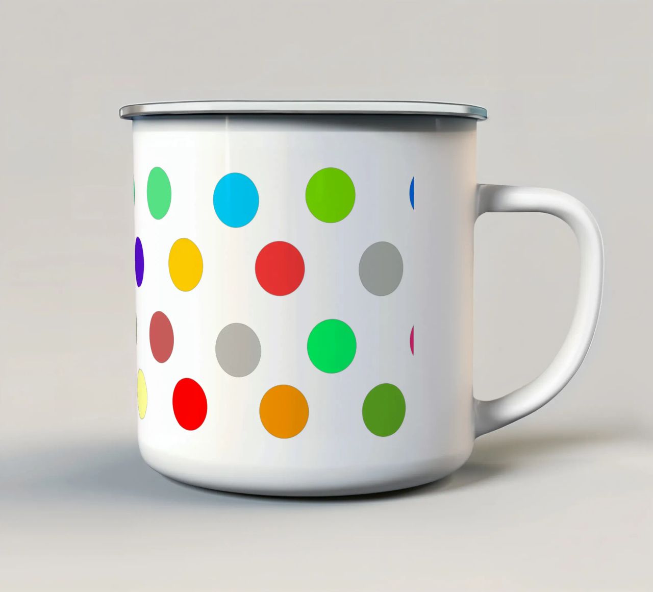 Bright polka dot pattern tazza in smalto da baobabprintstore