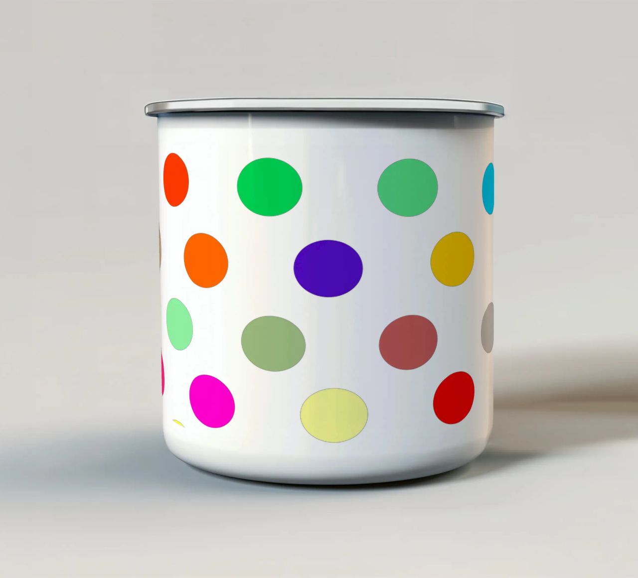 Bright polka dot pattern tazza in smalto da baobabprintstore