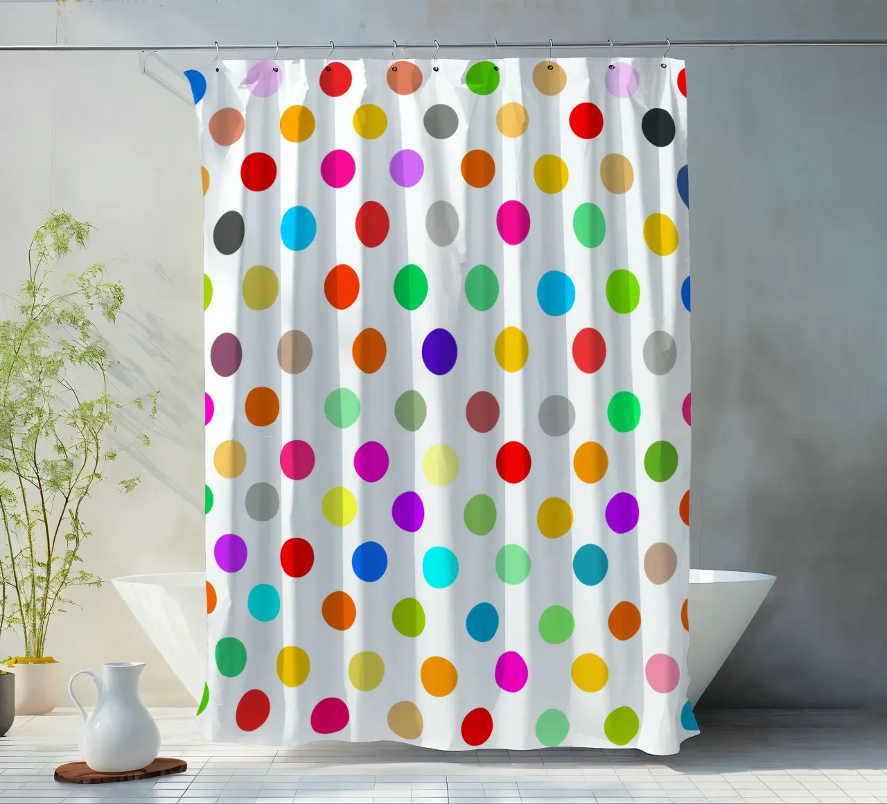 Bright polka dot pattern tenda da doccia da baobabprintstore