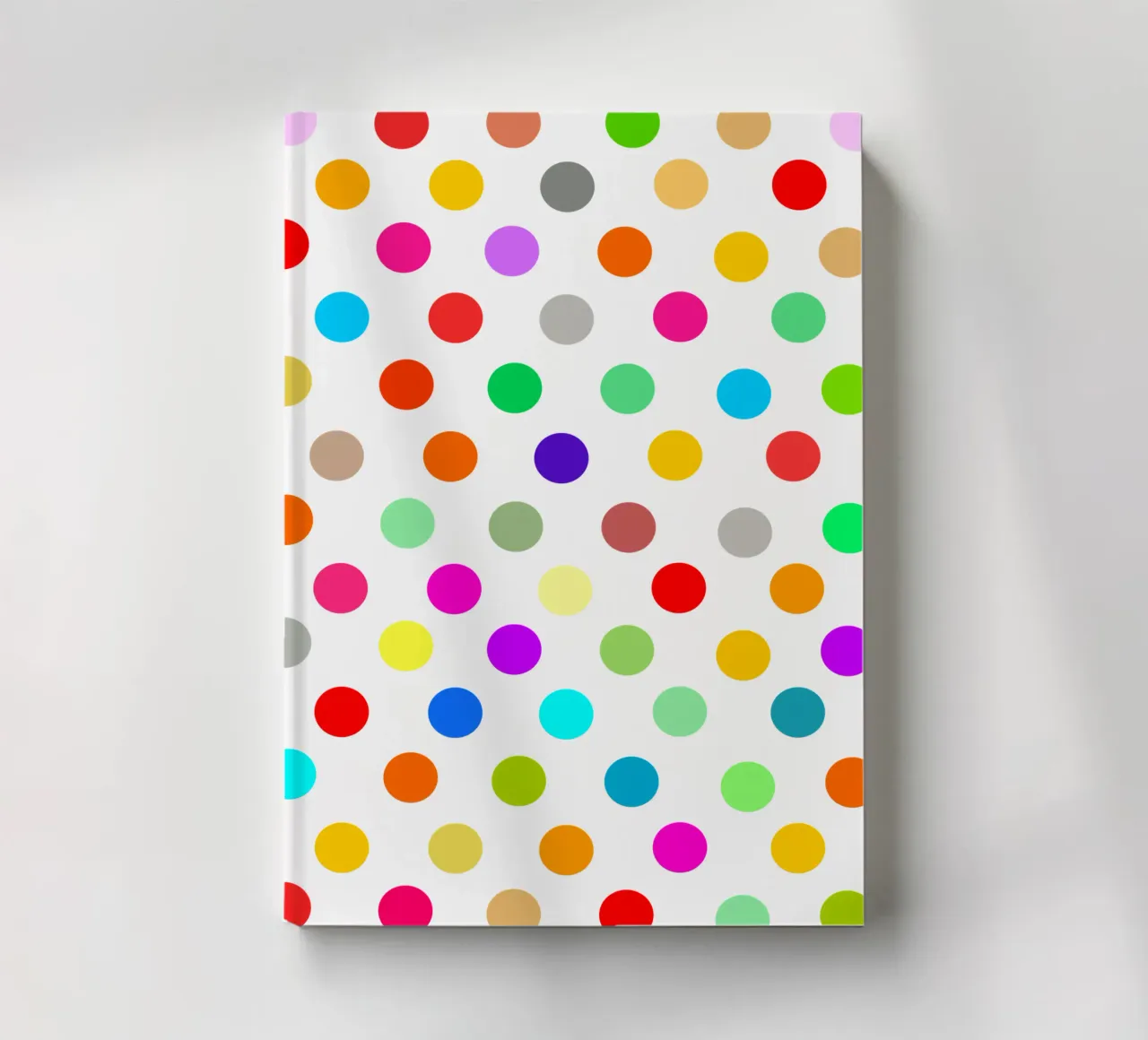 Bright polka dot pattern notebook by baobabprintstore