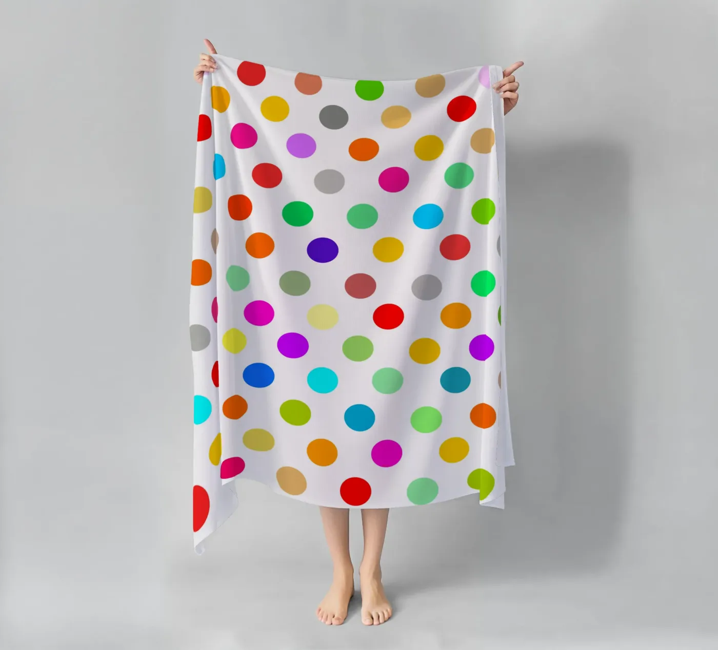 Bright polka dot pattern telo mare da baobabprintstore