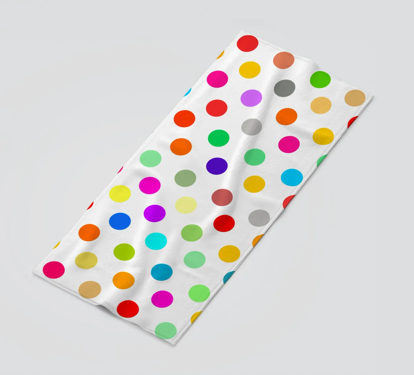 Bright polka dot pattern beach towel by baobabprintstore