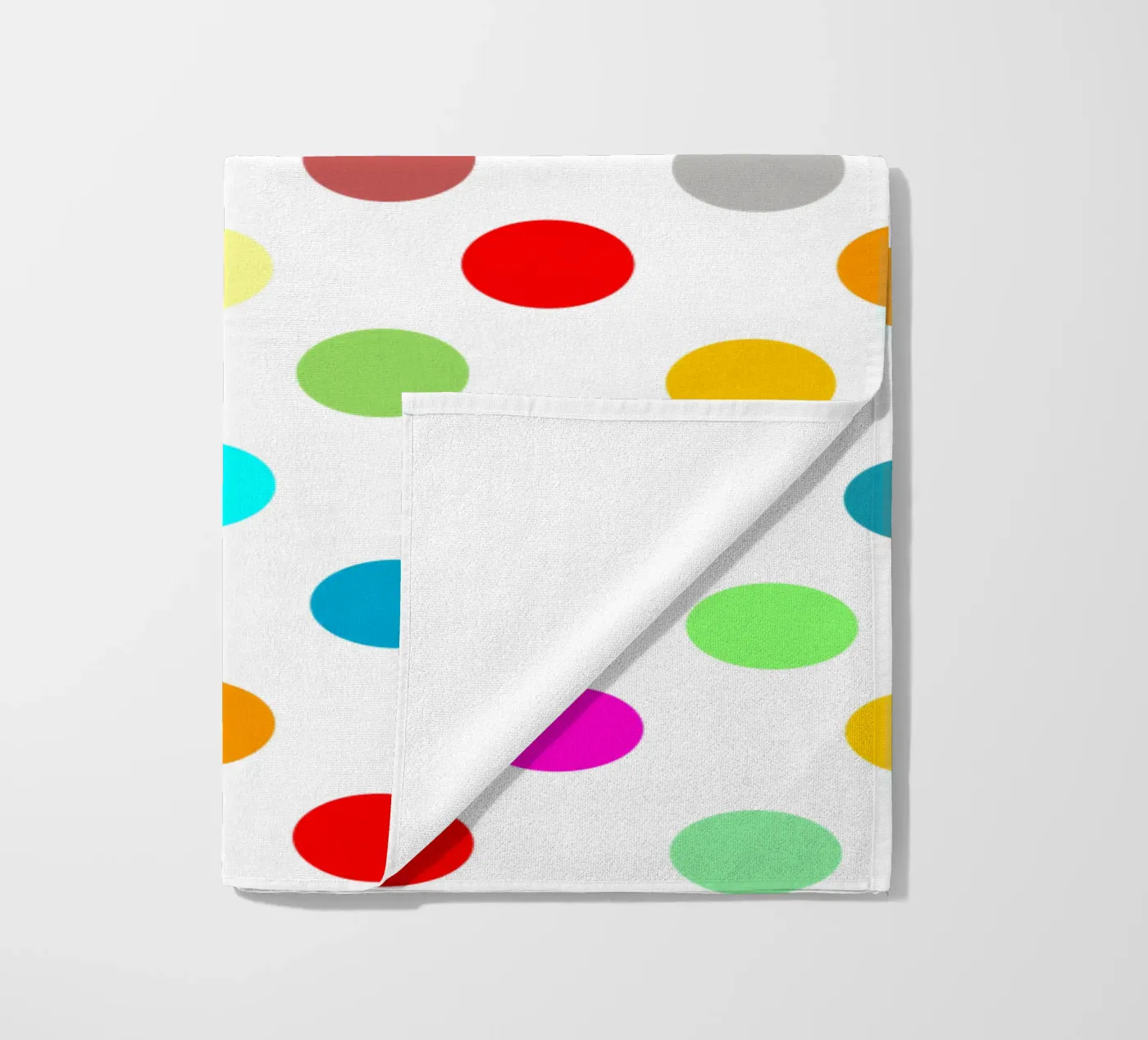Bright polka dot pattern beach towel by baobabprintstore