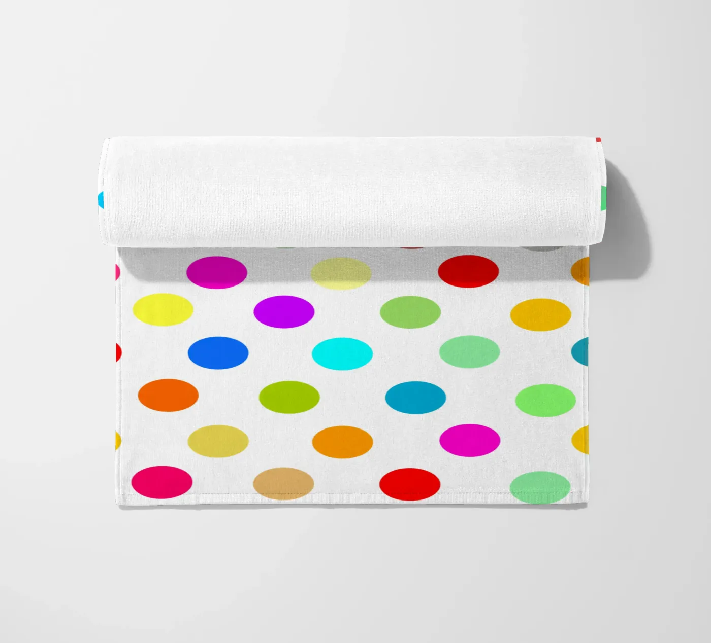 Bright polka dot pattern beach towel by baobabprintstore