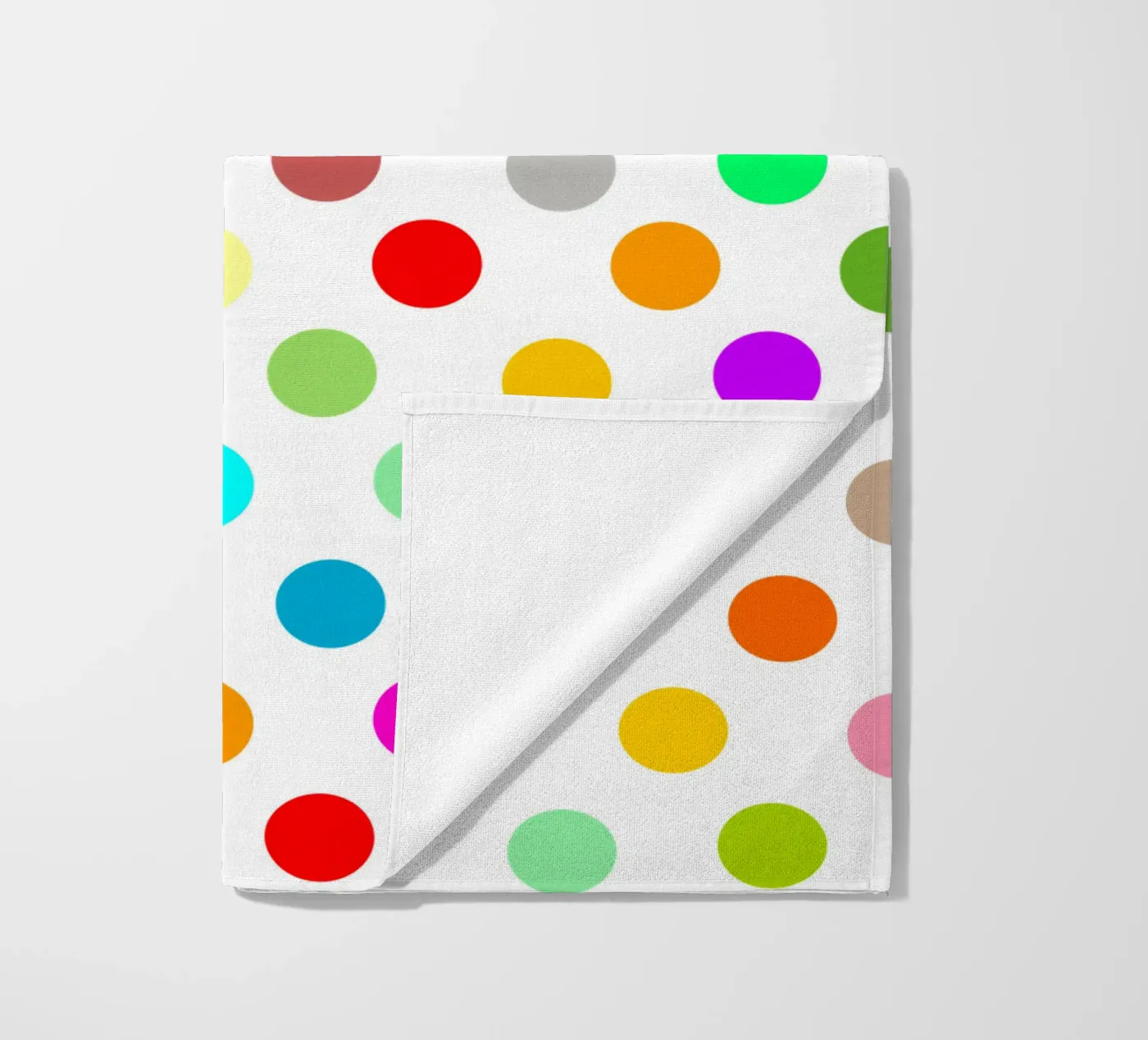 Bright polka dot pattern beach towel by baobabprintstore