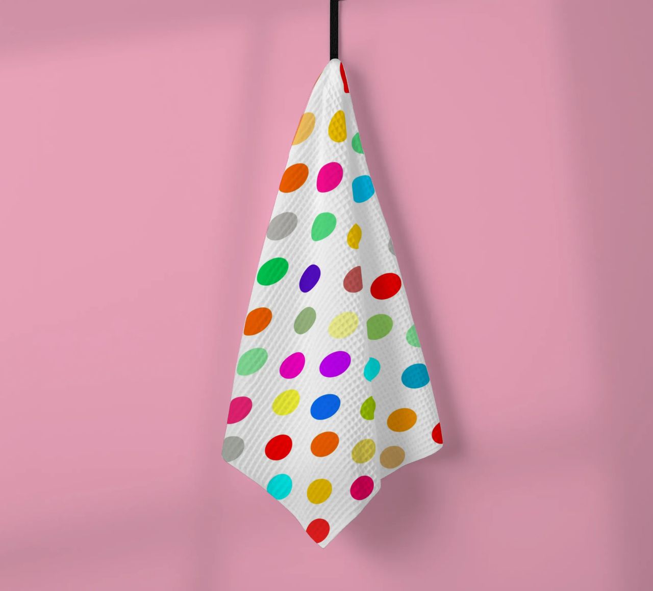 Bright polka dot pattern canovaccio da cucina da baobabprintstore