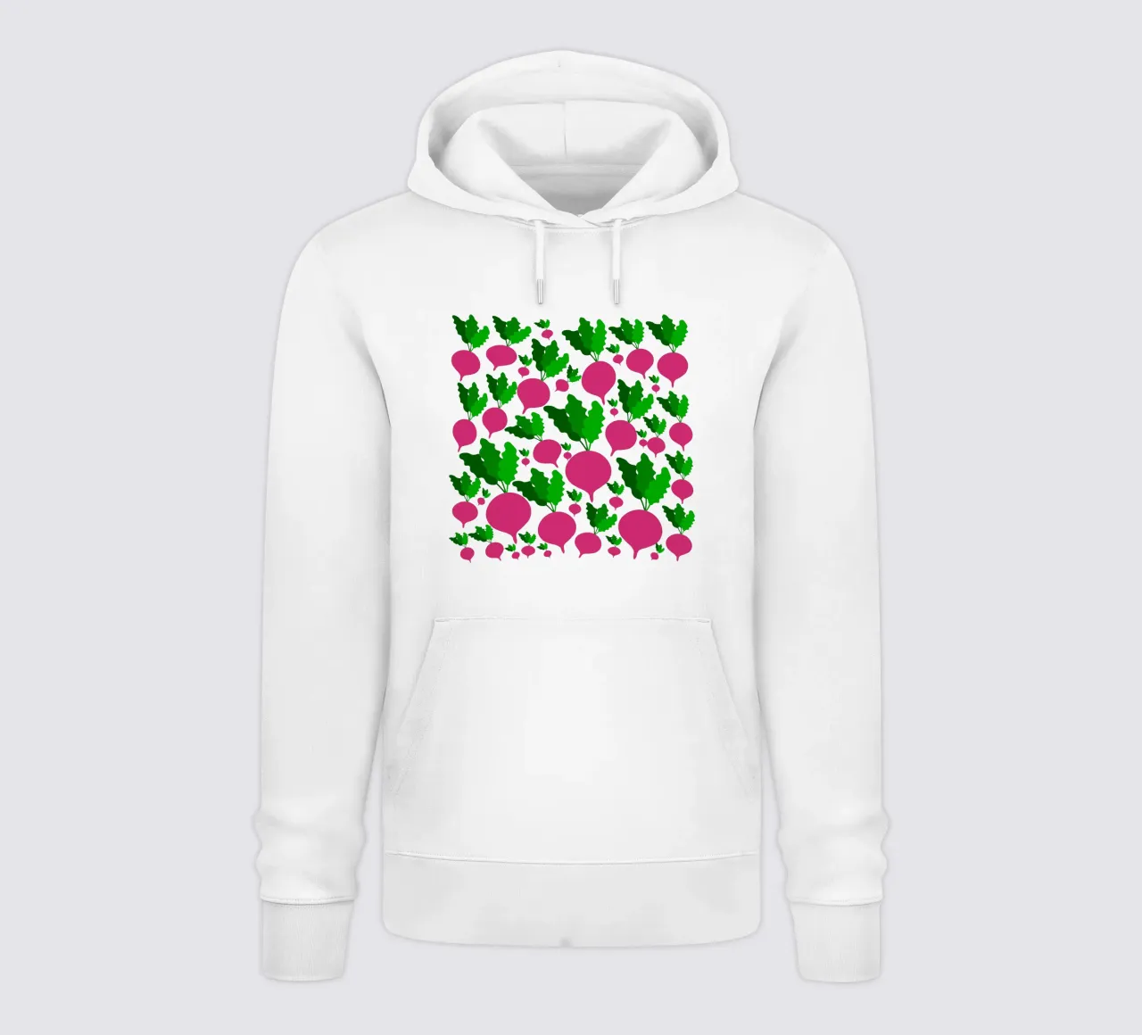 Radishes pattern felpa con cappuccio da baobabprintstore
