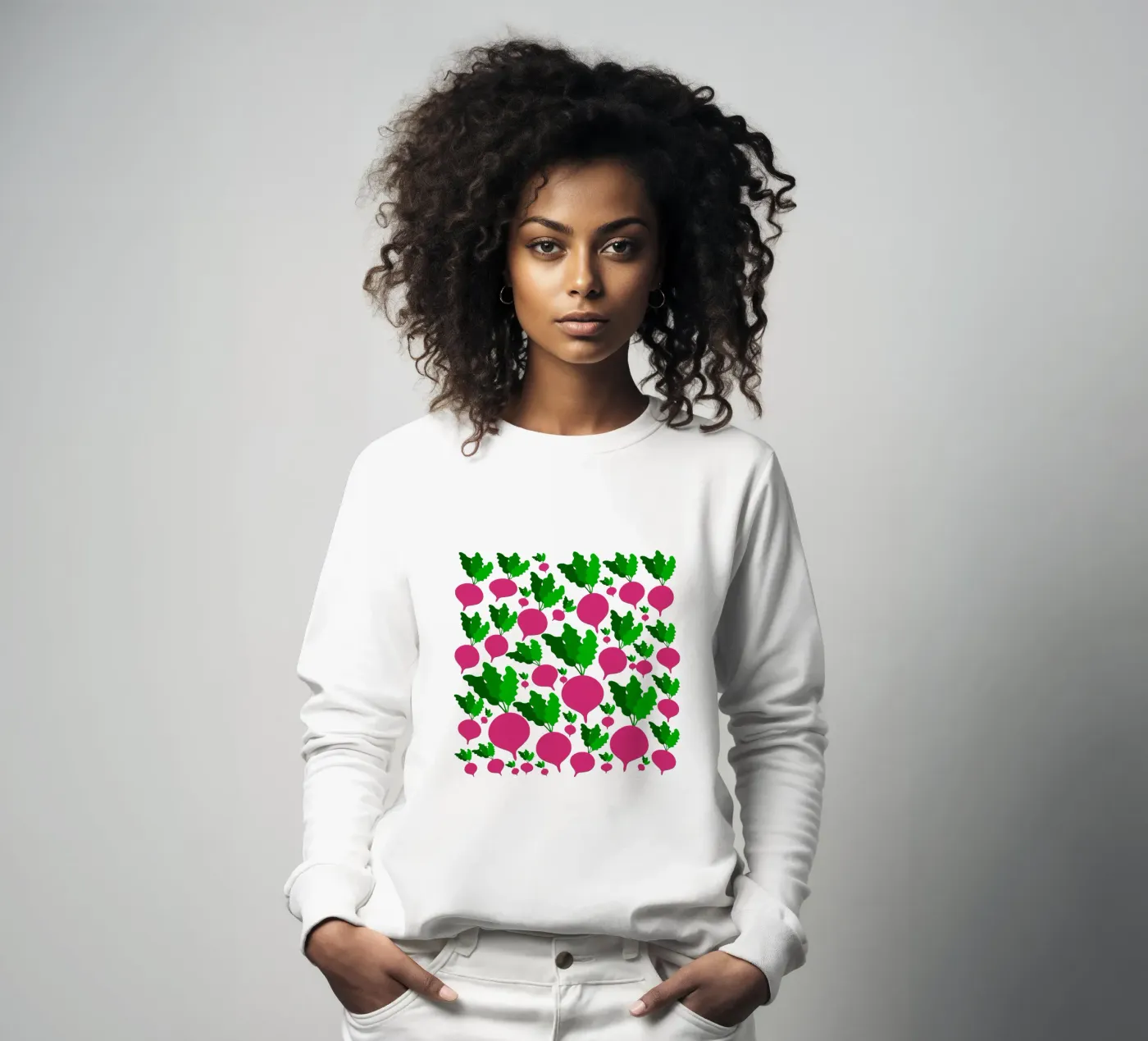 Radishes pattern felpa da baobabprintstore