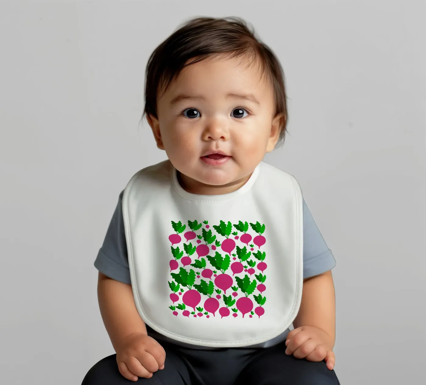 Radishes pattern baby bib by baobabprintstore