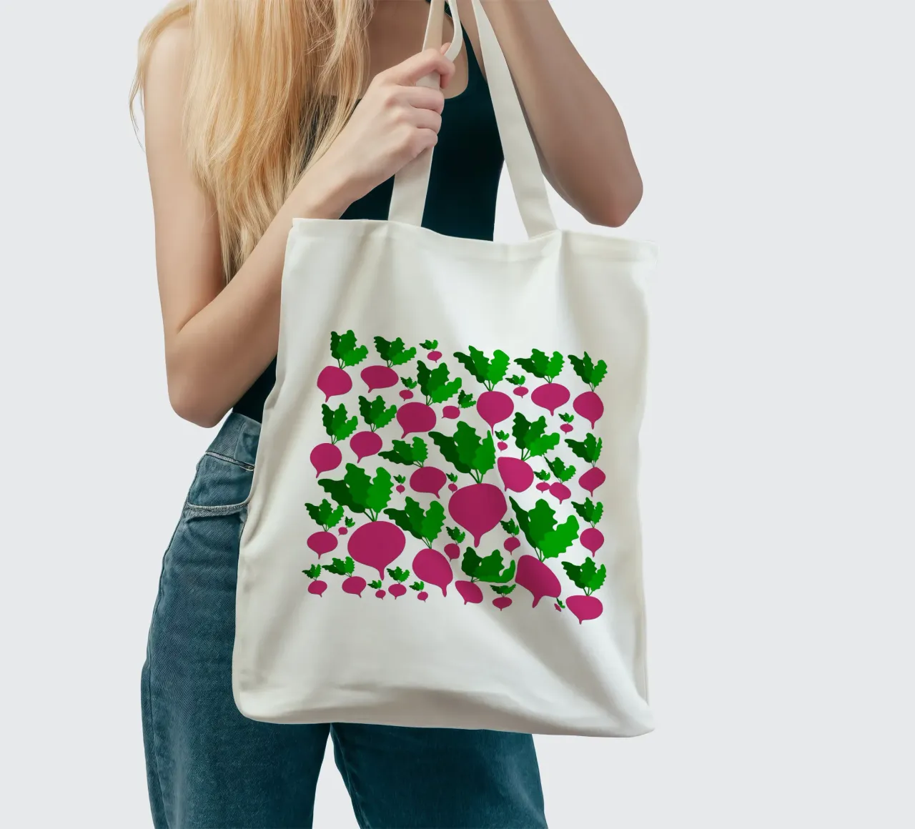 Radishes pattern borsa in juta da baobabprintstore