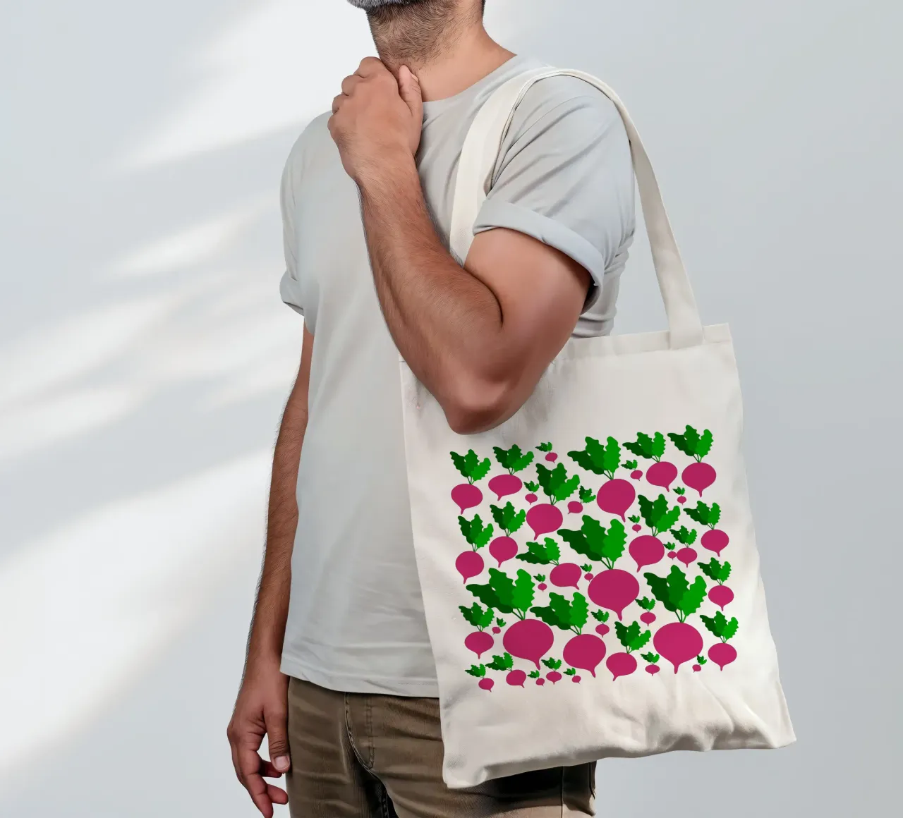 Radishes pattern borsa in juta da baobabprintstore