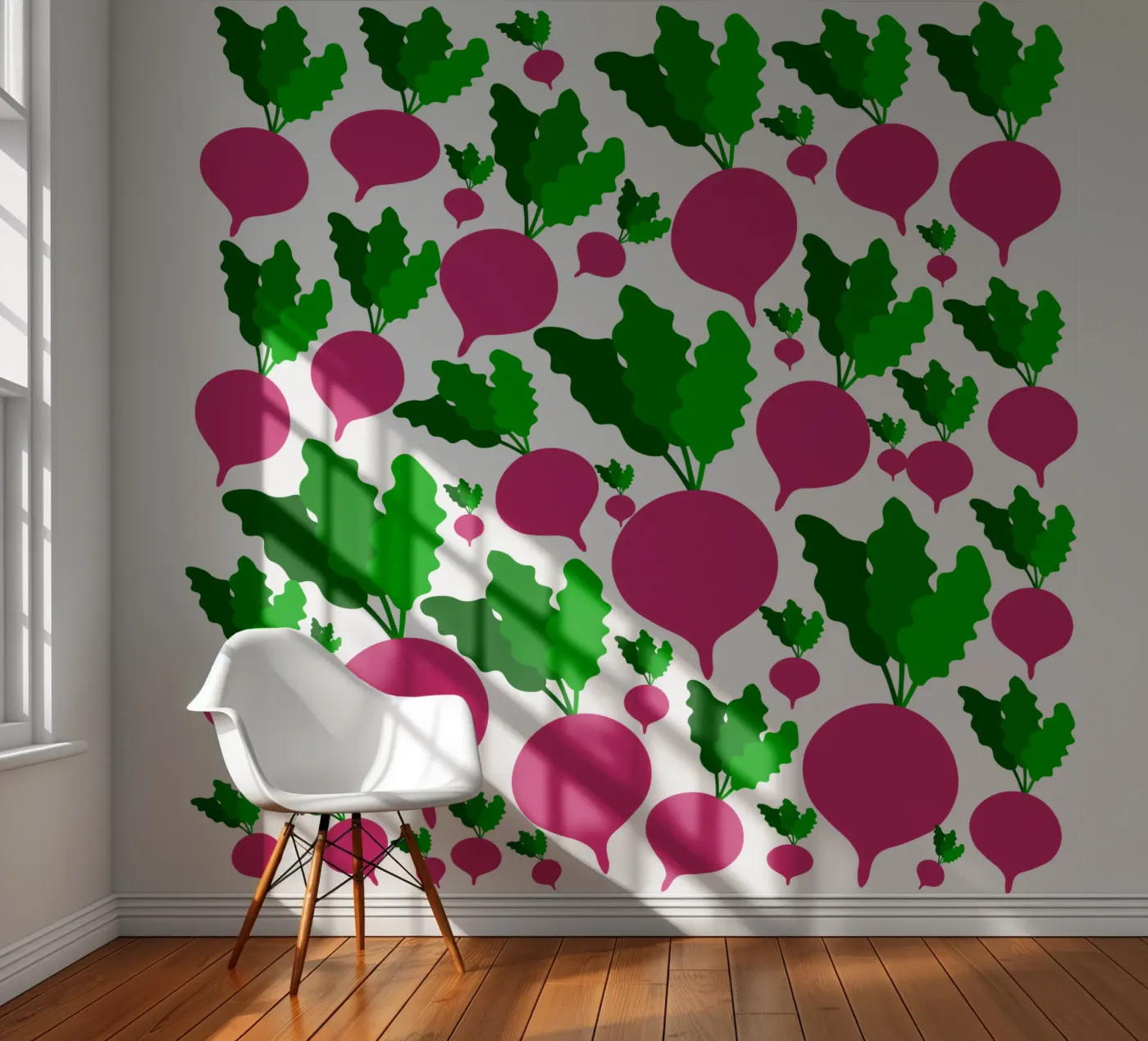 Radishes pattern fotobehang van baobabprintstore
