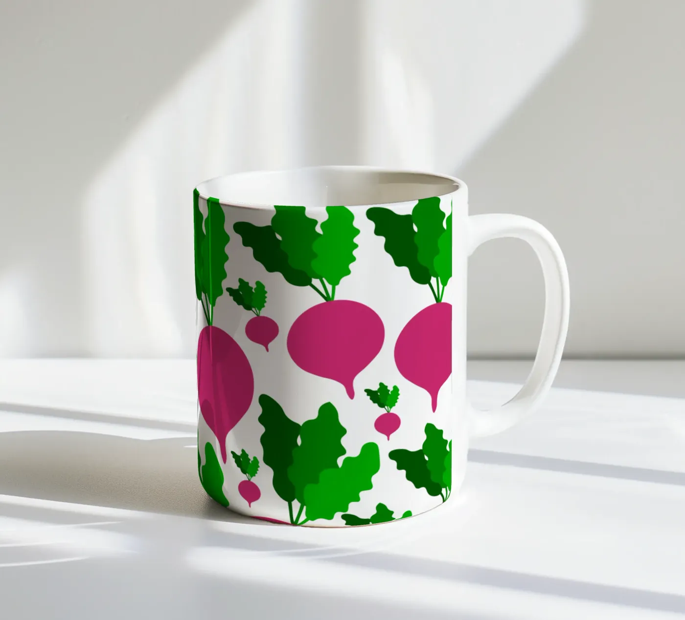 Radishes pattern ceramic mug by baobabprintstore