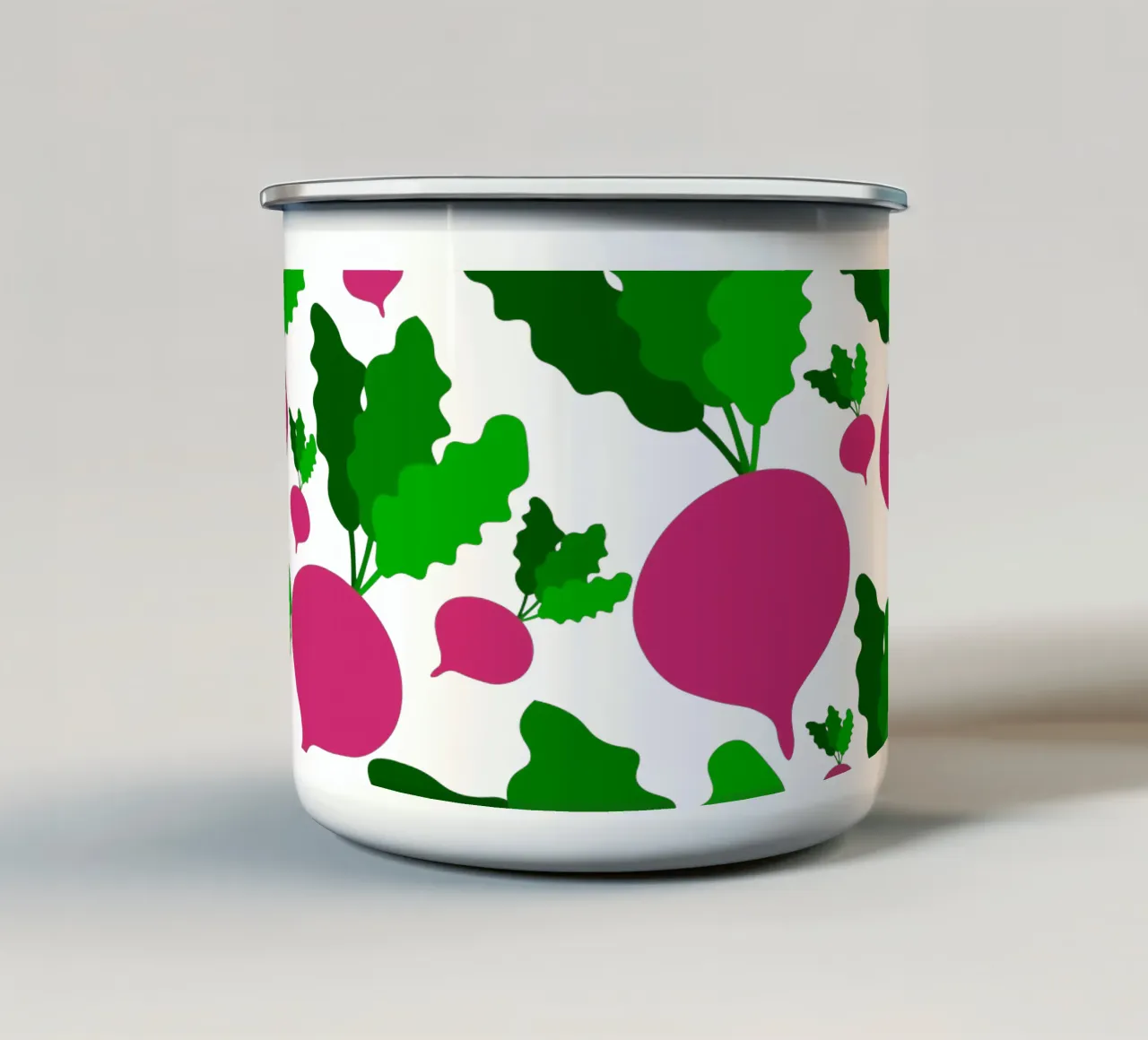 Radishes pattern tazza in smalto da baobabprintstore