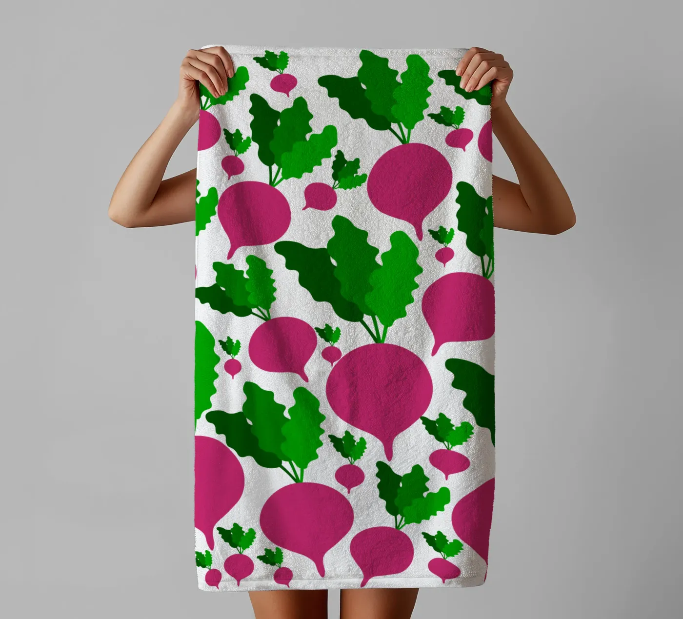 Radishes pattern badhanddoek van baobabprintstore