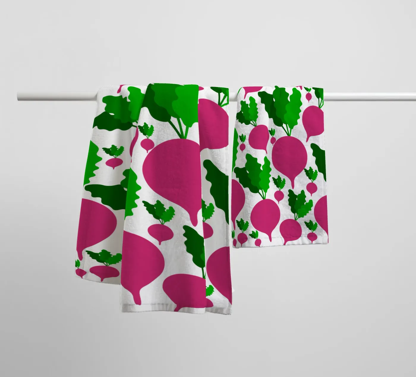 Radishes pattern badhanddoek van baobabprintstore