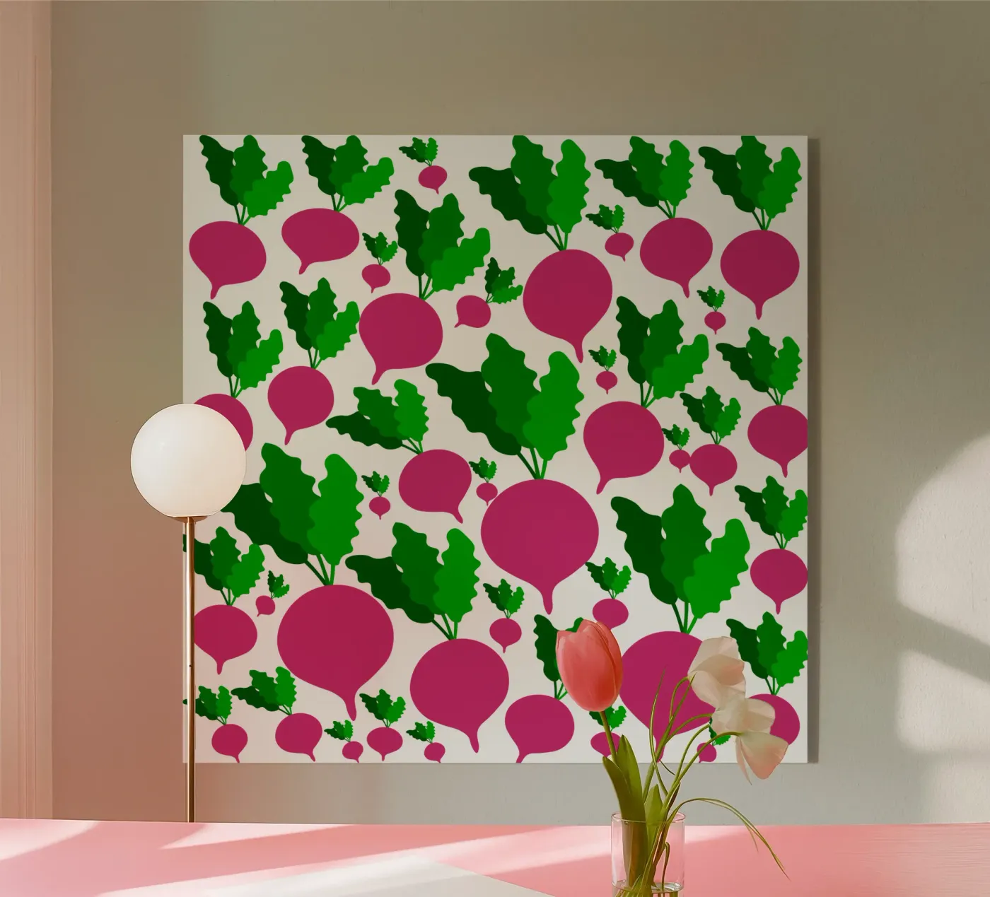 Radishes pattern plexiglas de baobabprintstore
