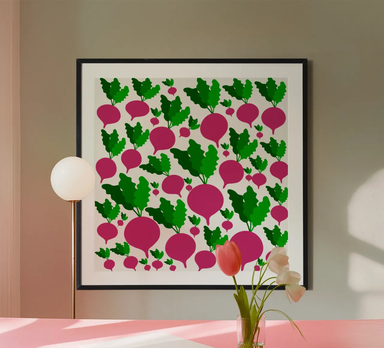 Radishes pattern poster da baobabprintstore