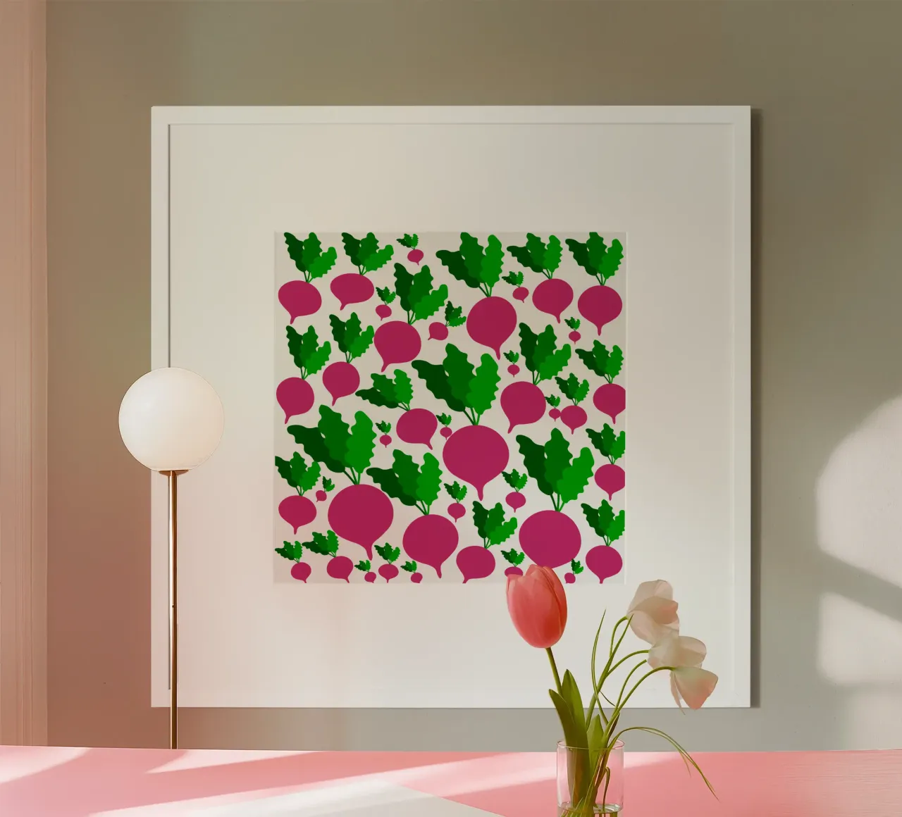 Radishes pattern carta hahnemühle da baobabprintstore