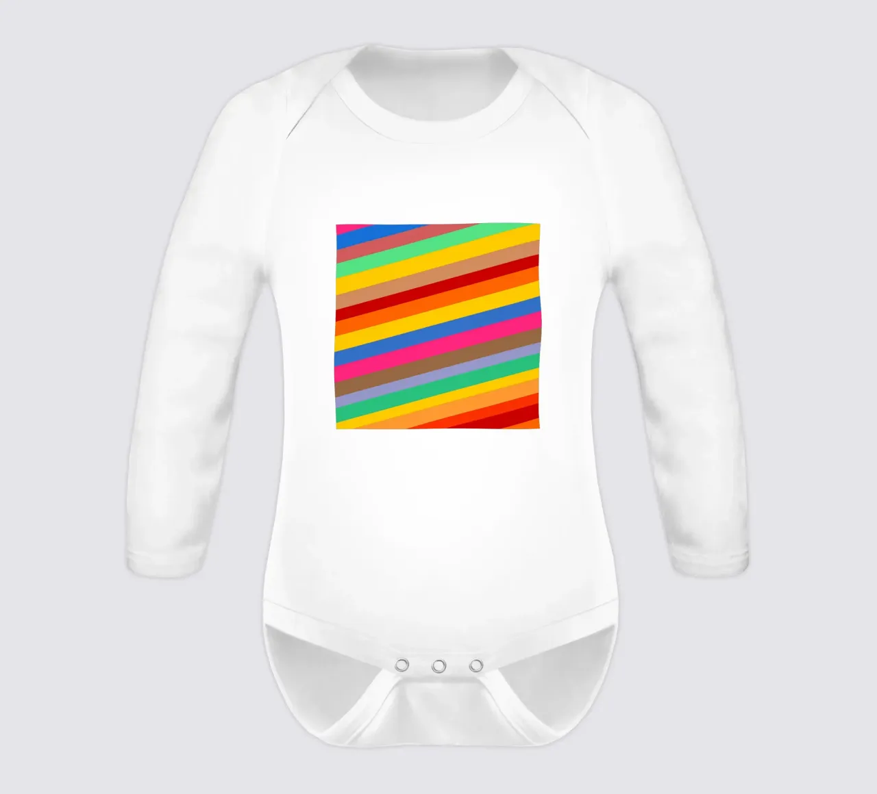Retro slides pattern Langarm Babybody von baobabprintstore