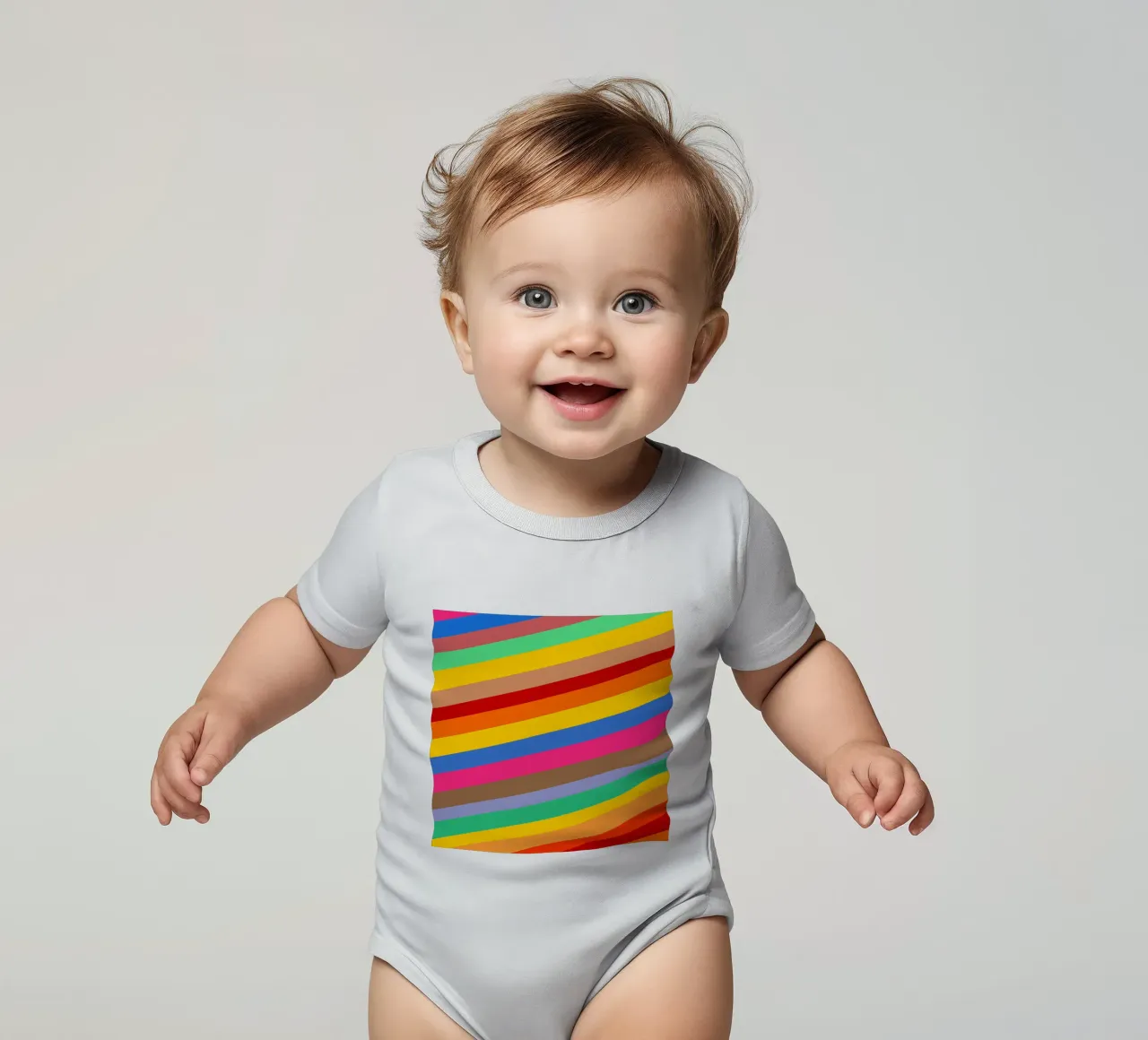 Retro slides pattern Kurzarm Babybody von baobabprintstore