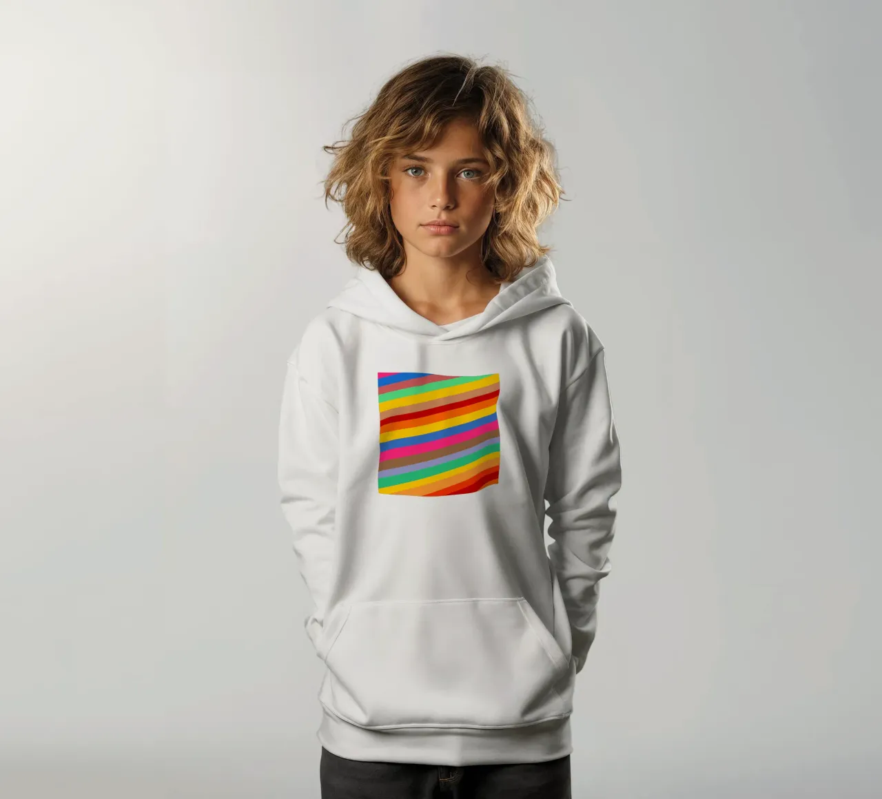 Retro slides pattern felpa bambino con cappuccio da baobabprintstore